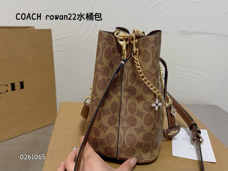 Coach Rowan Khaki Signature Coated Canvas with Brown Leather Trim crossbody — 1:1 Replica