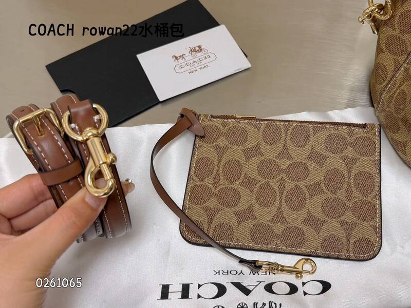 Coach Rowan Khaki Signature Coated Canvas with Brown Leather Trim crossbody — 1:1 Replica