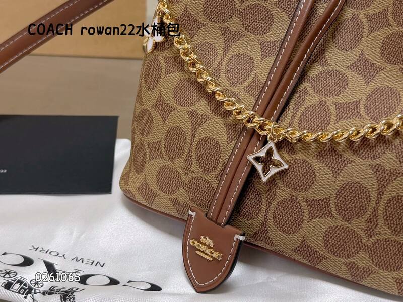 Coach Rowan Khaki Signature Coated Canvas with Brown Leather Trim crossbody — 1:1 Replica