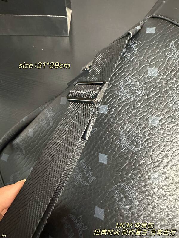 MCM Stark Black Visetos 31*39cm backpack — Top Quality Replica