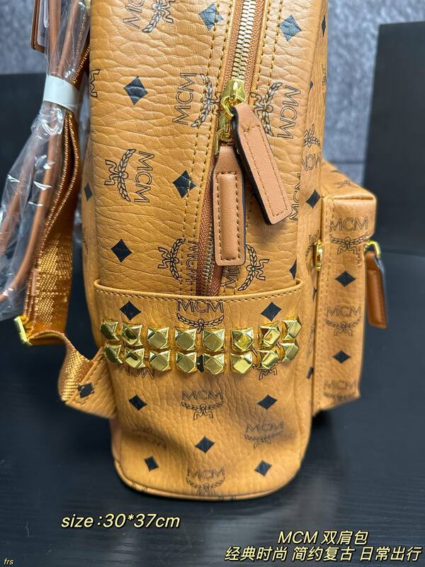 MCM Stark Cognac Visetos 30*37cm backpack — 1:1 Replica