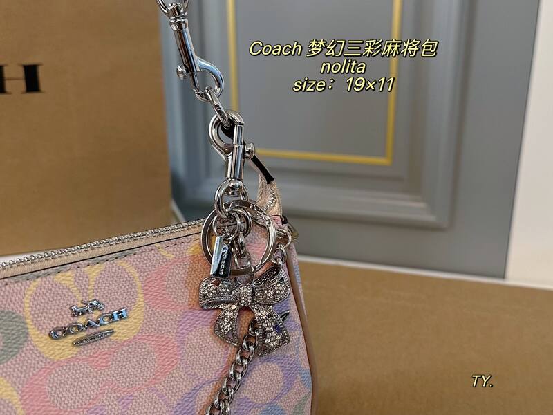 Coach Nolita Pastel multicolor signature coated canvas shoulder — Top Quality Replica