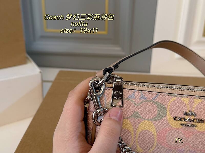 Coach Nolita Pastel multicolor signature coated canvas shoulder — Top Quality Replica