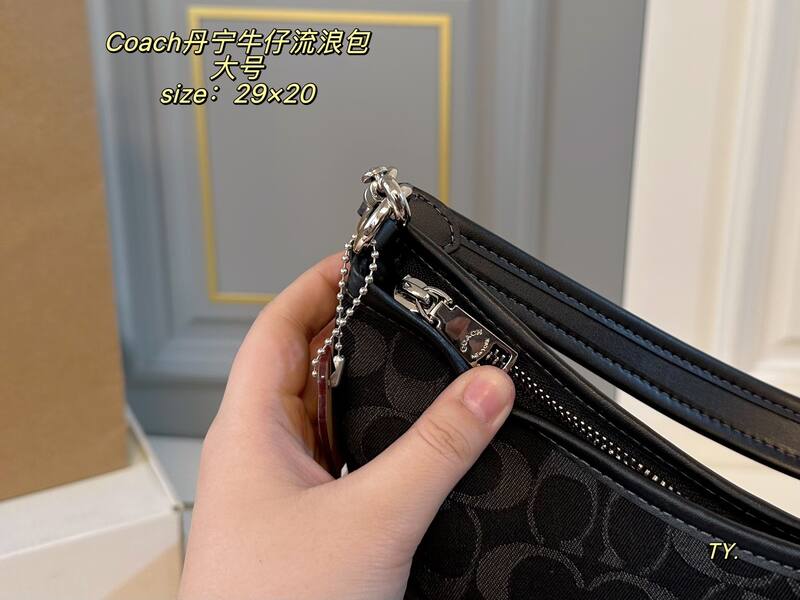 Coach Black Denim Signature shoulder — Top Quality Replica
