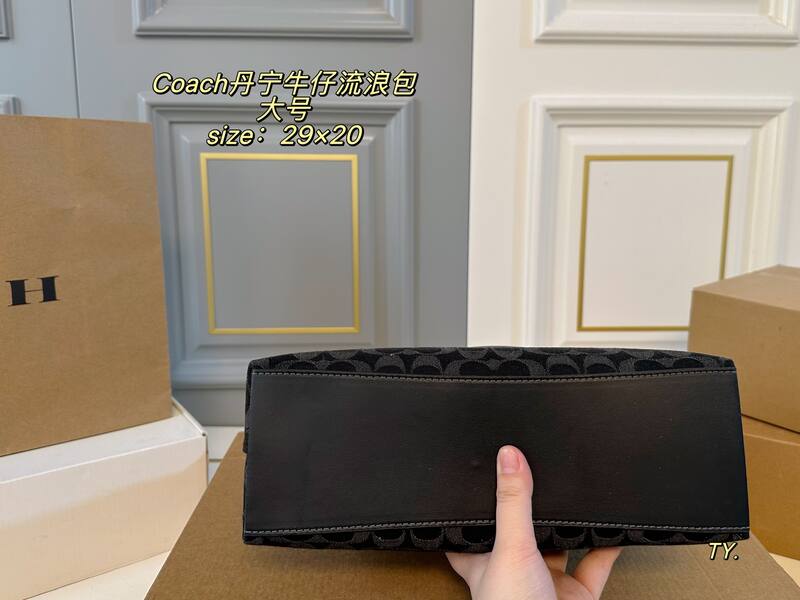 Coach Black Denim Signature shoulder — Top Quality Replica
