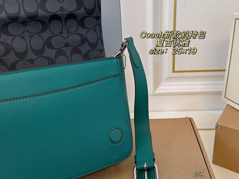 Coach Teal green crossgrain leather crossbody — Top Quality Replica