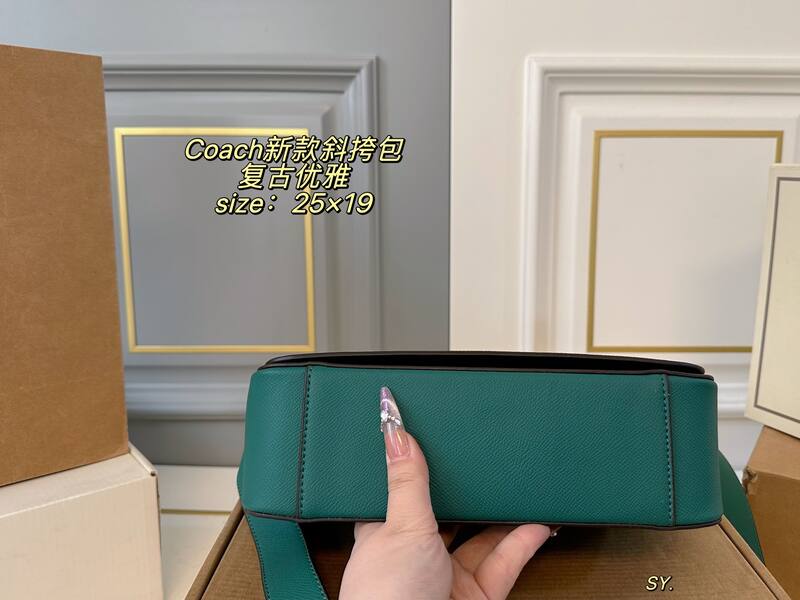 Coach Teal green crossgrain leather crossbody — Top Quality Replica