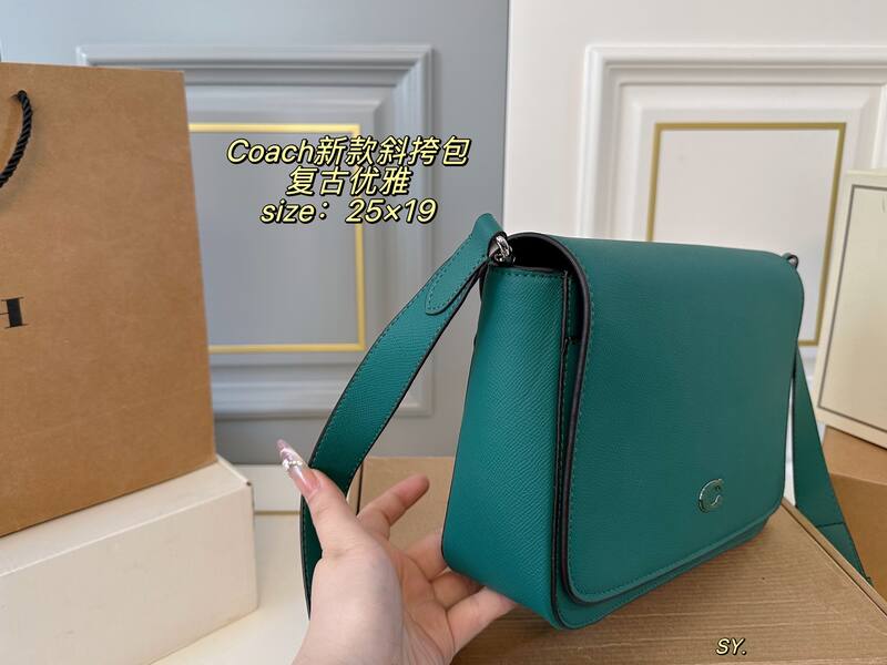 Coach Teal green crossgrain leather crossbody — Top Quality Replica