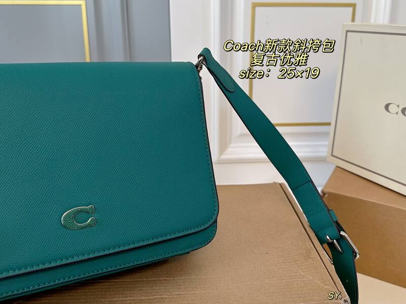 Coach Teal green crossgrain leather crossbody — Top Quality Replica