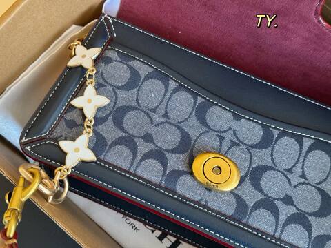 Coach Tabby Navy Signature Chambray 26cm crossbody 1 1 Replica