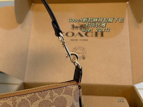 Coach Khaki Signature Canvas with Black Trim 20x11cm shoulder Top Quality Replica