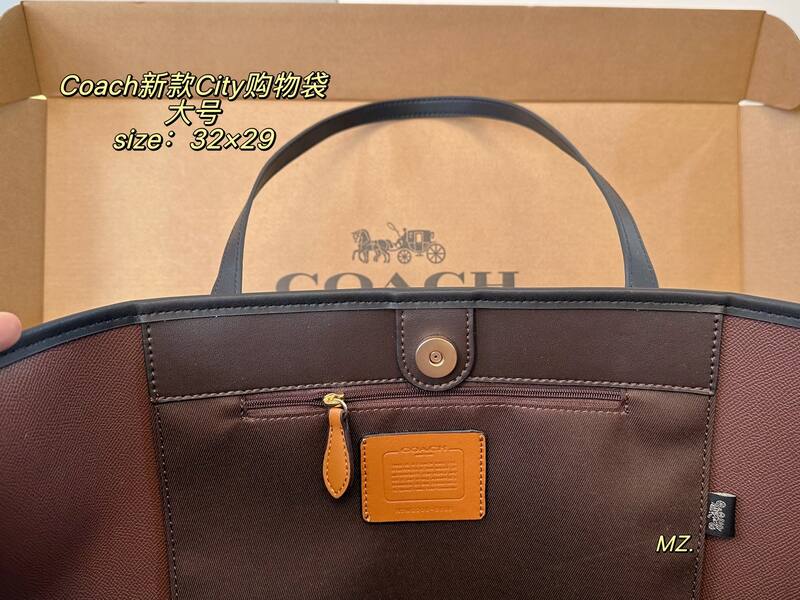 Coach City Signature Monogram Brown Black tote — Top Quality Replica