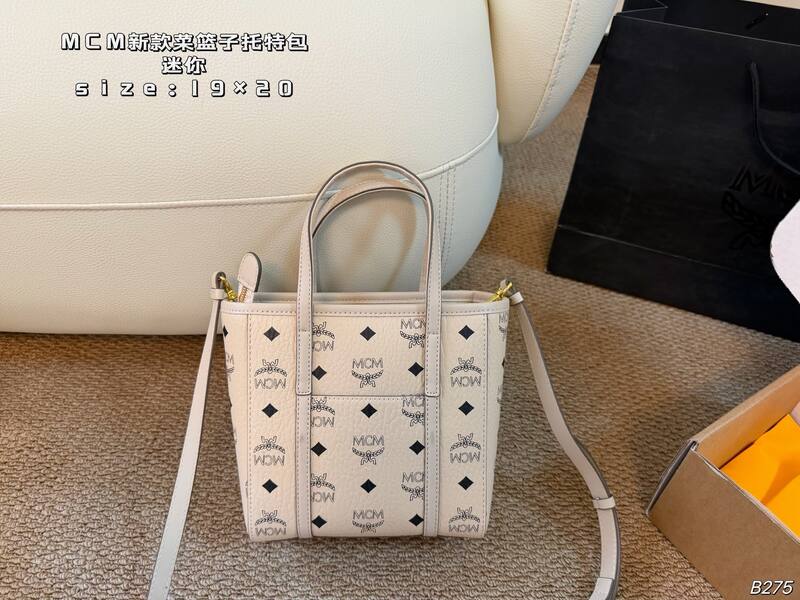 MCM Toni Beige Visetos mini 19×20cm tote — 1:1 Replica