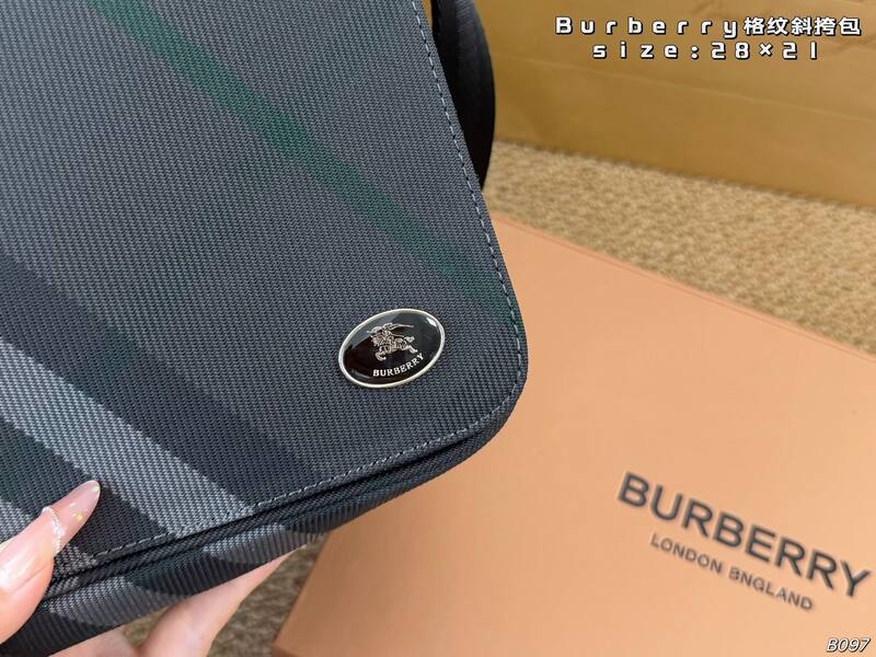Burberry Charcoal Check 28×21cm crossbody — Premium Replica