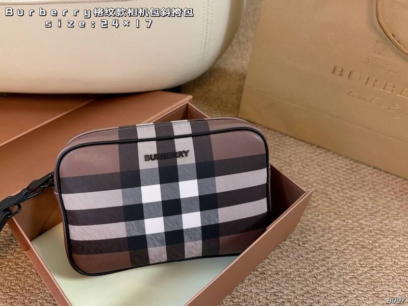 Burberry Check (Birch Brown/Charcoal Black) crossbody — Top Quality Replica