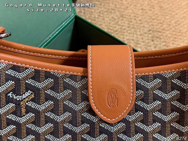 Goyard Musette Canvas with Brown Leather Trim crossbody — AAA Quality Replica