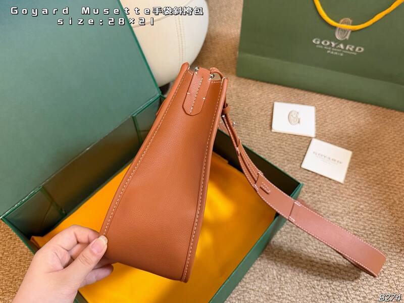 Goyard Musette Canvas with Brown Leather Trim crossbody — AAA Quality Replica