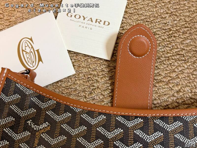 Goyard Musette Canvas with Brown Leather Trim crossbody — AAA Quality Replica