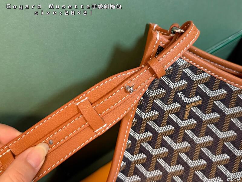 Goyard Musette Canvas with Brown Leather Trim crossbody — AAA Quality Replica