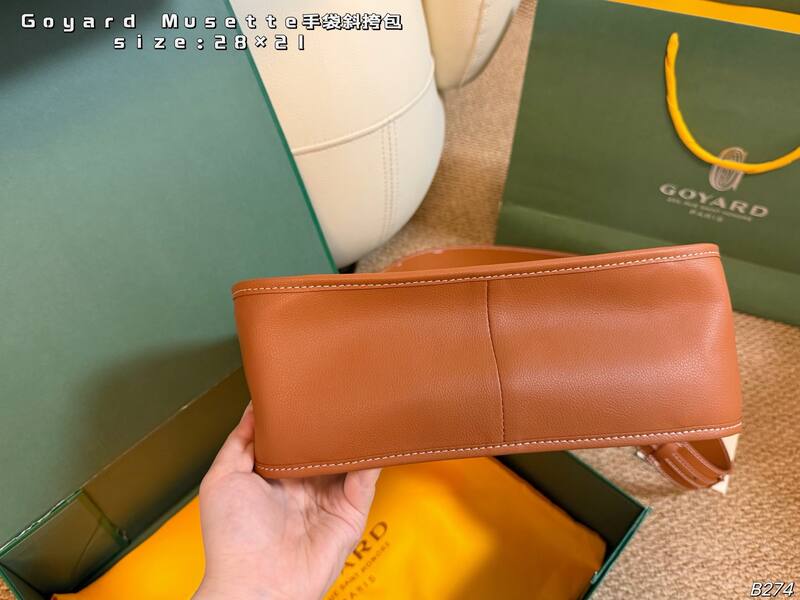 Goyard Musette Canvas with Brown Leather Trim crossbody — AAA Quality Replica