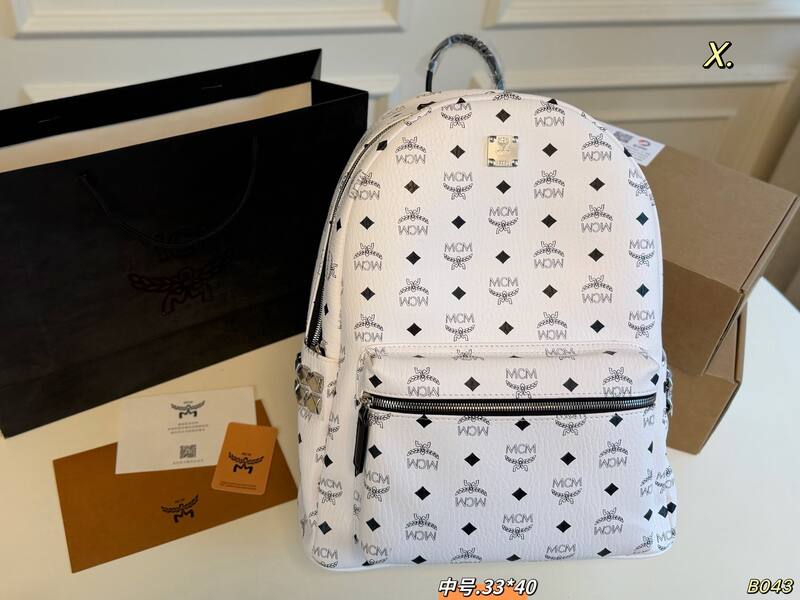 MCM Stark Cognac Visetos 33*40cm backpack — Premium Replica