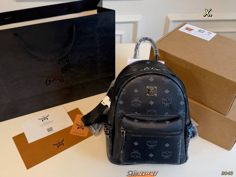 MCM Stark White Visetos mini backpack — Top Quality Replica