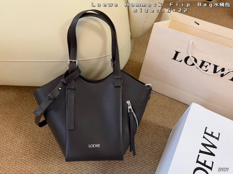 Loewe Hammock Black Dark Brown Tan Off-white shoulder — AAA Quality Replica