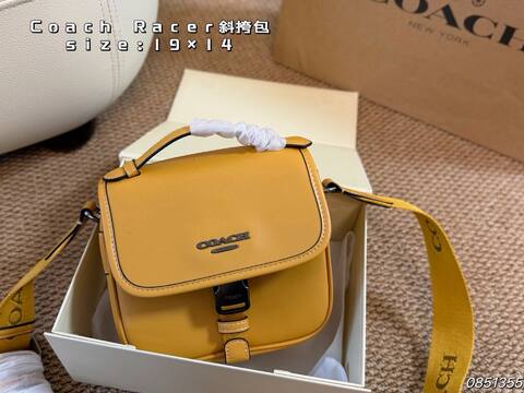 Coach Racer Yellow 19x14cm crossbody Top Quality Replica