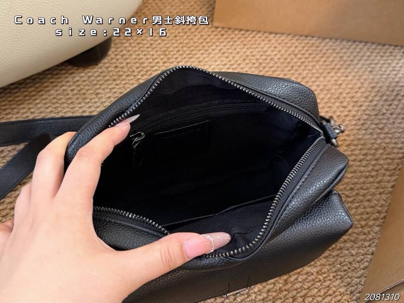 Coach Warner Black Signature Coated Canvas crossbody — AAA Quality Replica