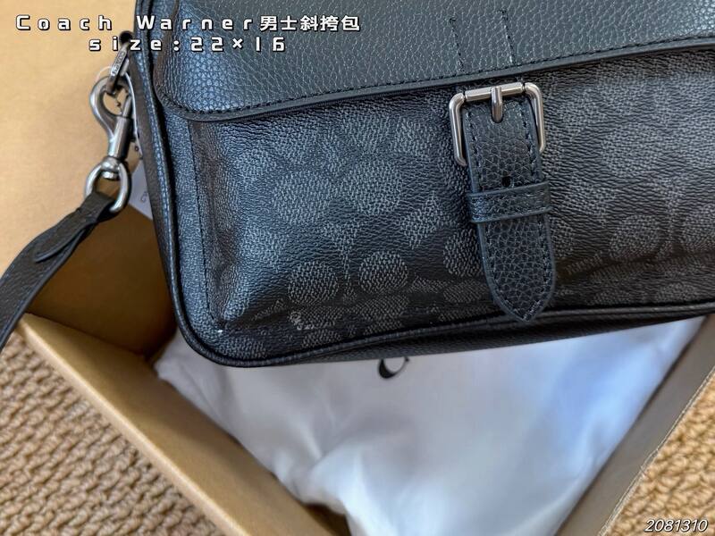 Coach Warner Black Signature Coated Canvas crossbody — AAA Quality Replica
