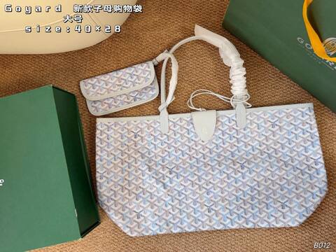 Goyard Saint Louis Canvas Light Blue large 40 28cm tote Premium Replica