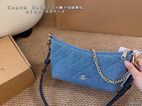Coach Caitlin Denim blue 20x12cm shoulder 1 1 Replica