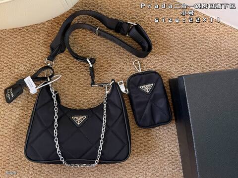 Prada Re-Edition 2005 Black Nylon Quilted small 22x11cm crossbody shoulder Top Quality Replica