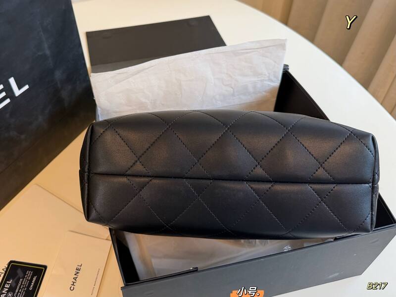 Chanel Tan Black small shoulder — Top Quality Replica