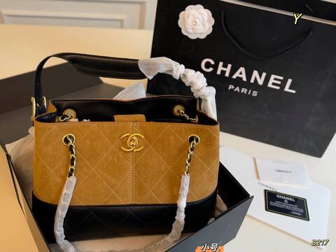 Chanel Tan Black small shoulder Top Quality Replica