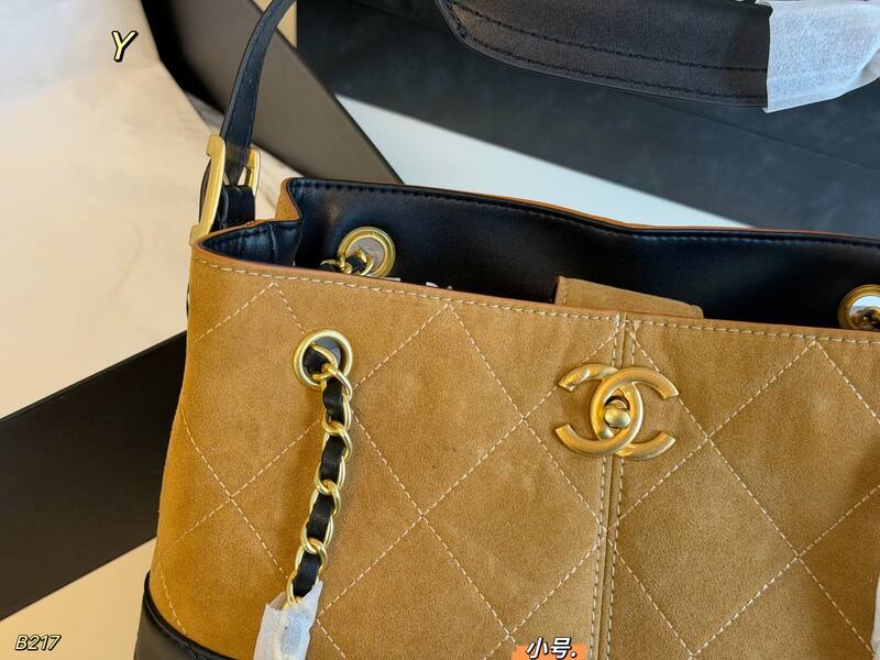 Chanel Tan Black small shoulder — Top Quality Replica