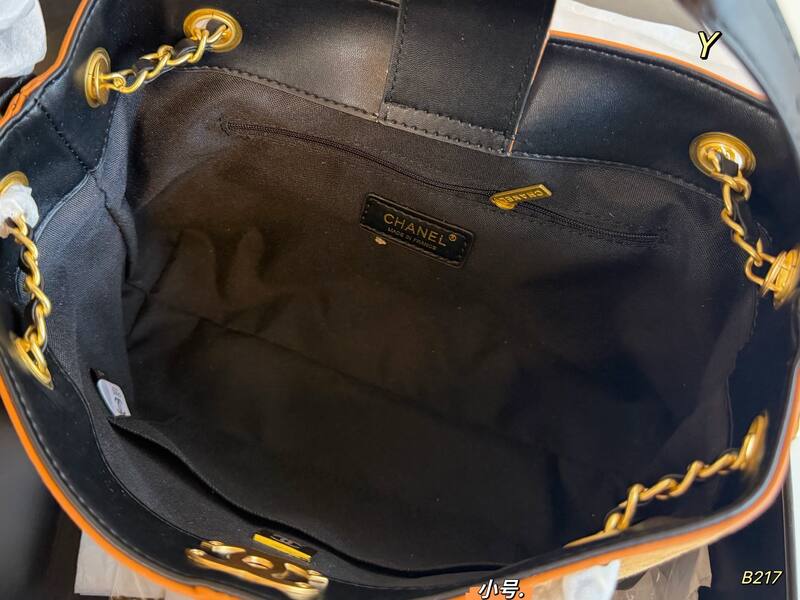 Chanel Tan Black small shoulder — Top Quality Replica