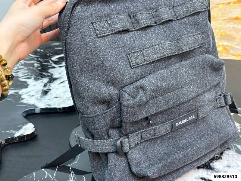 Balenciaga Heather gray denim 42x49x15cm backpack — Top Quality Replica