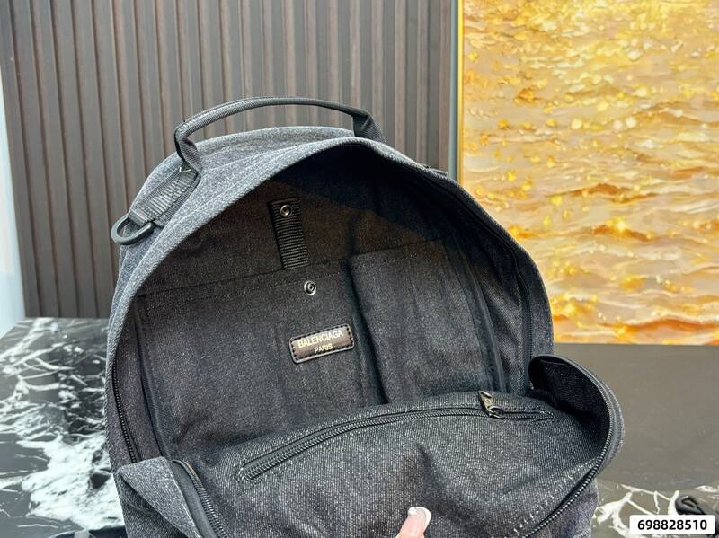 Balenciaga Heather gray denim 42x49x15cm backpack — Top Quality Replica