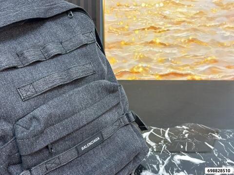 Balenciaga Heather gray denim 42x49x15cm backpack Top Quality Replica