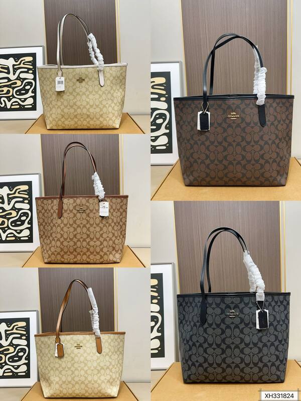 Coach City Tote Signature Canvas Black/Brown tote — 1:1 Replica