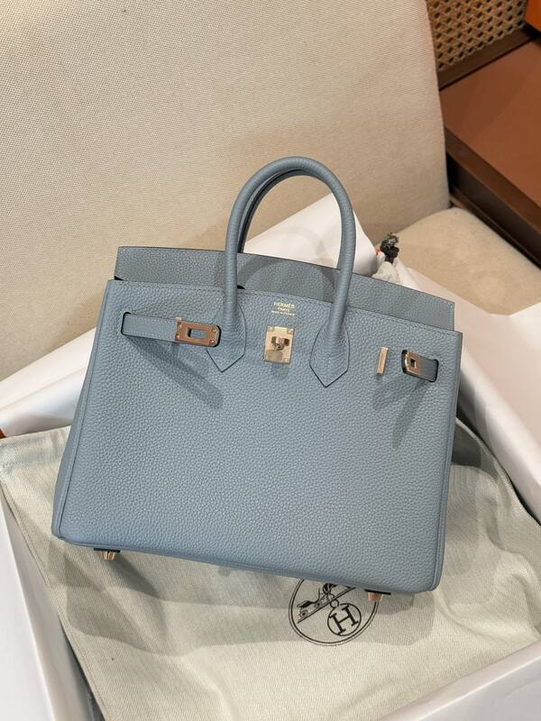 Hermes Birkin 25 Light Blue Togo everyday — Premium Replica