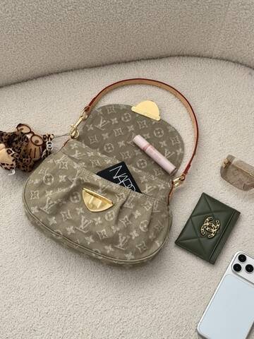 Louis Vuitton Khaki Monogram Denim shoulder 1 1 Replica
