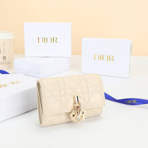 Dior S0966OQDC Beige wallet Premium Replica