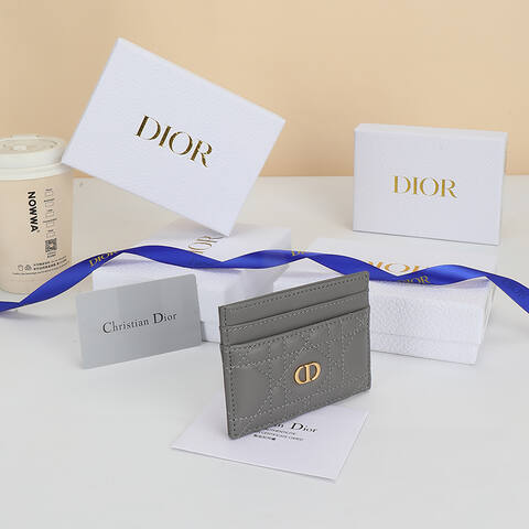 Dior S5130UWHC Grey card holder Premium Replica