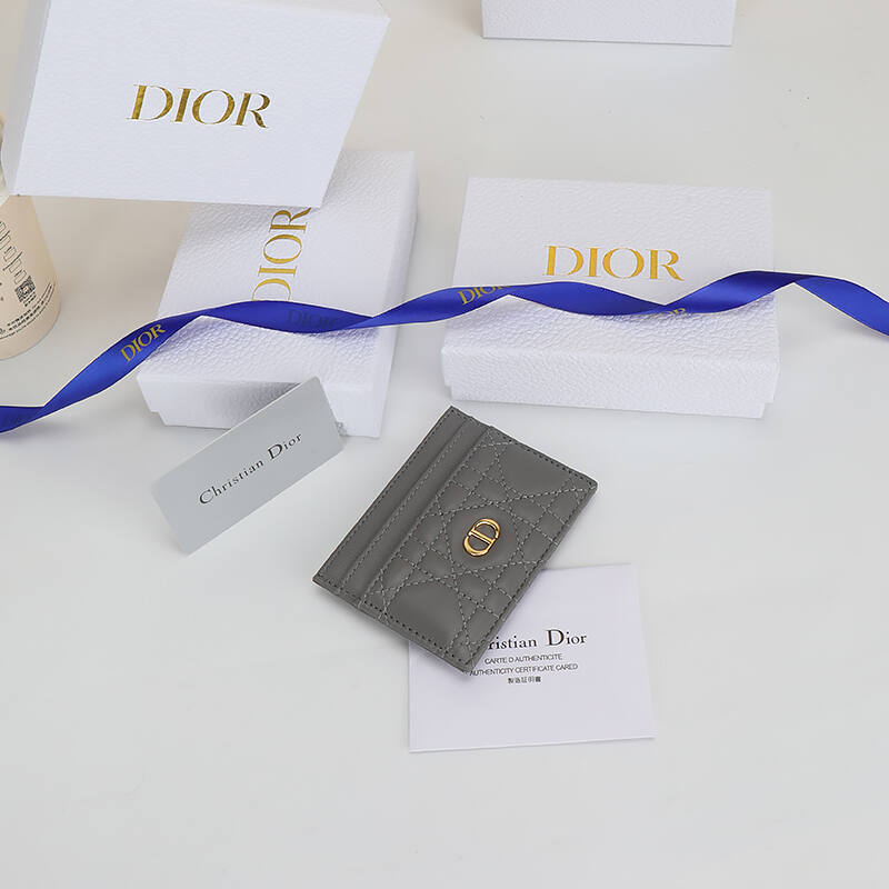 Dior S5130UWHC Grey card holder — Premium Replica
