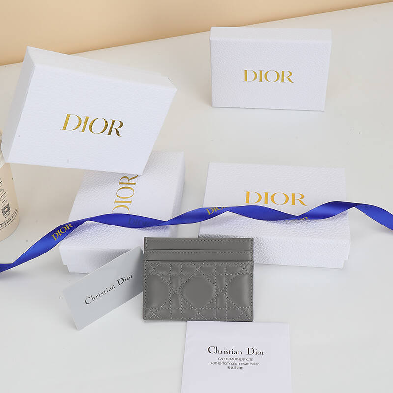 Dior S5130UWHC Grey card holder — Premium Replica