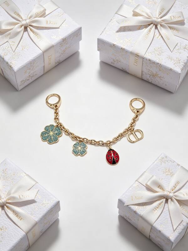 Dior Gold multicolor bag charm — AAA Quality Replica