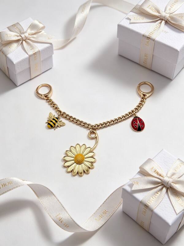 Dior Gold multicolor bag charm — AAA Quality Replica