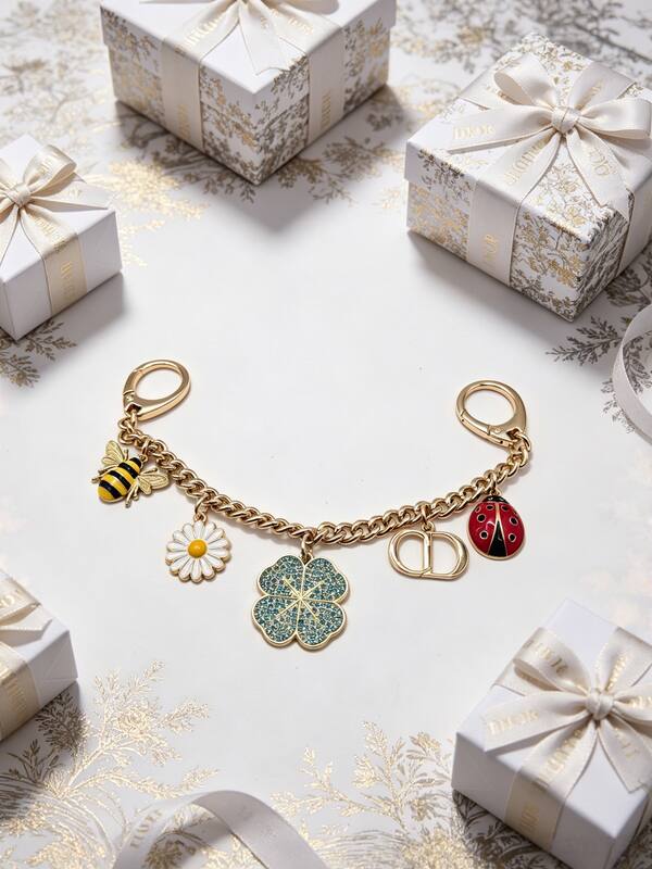Dior Gold multicolor bag charm — AAA Quality Replica